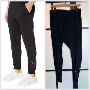 Nike Dri-Fit Pants Black White Logo Gym Athleisure Casual Jogger Men’s Small